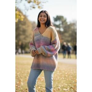 Rare!‎ Love Shack Fancy Rio Rainbow Wool Alpaca Pullover Sweater Size M/L NWT